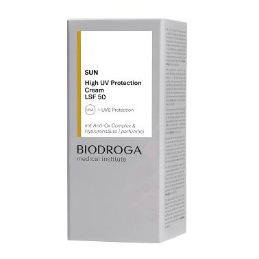 Biodroga creme für gesicht mit sonnenschutz, mit hyaluronsäure und vitamin komplex, LSF 50;OH SO PURE
